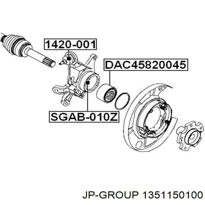 Сайлентблок заднего кулака JP Group 1351150100 цена, от 5.61 USD