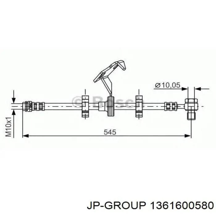 1361600580 JP Group шланг тормозной передний правый