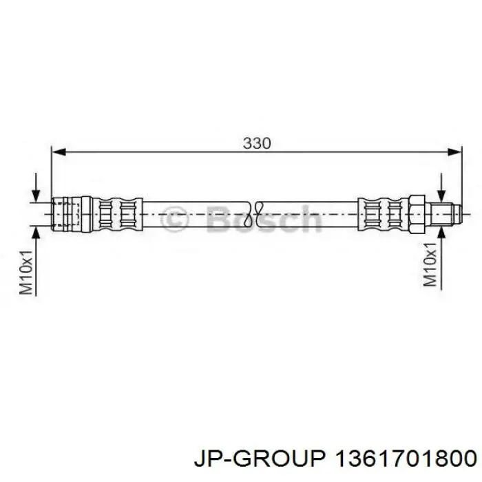 Тормозной шланг задний JP Group 1361701800 цена, от 4.03 USD