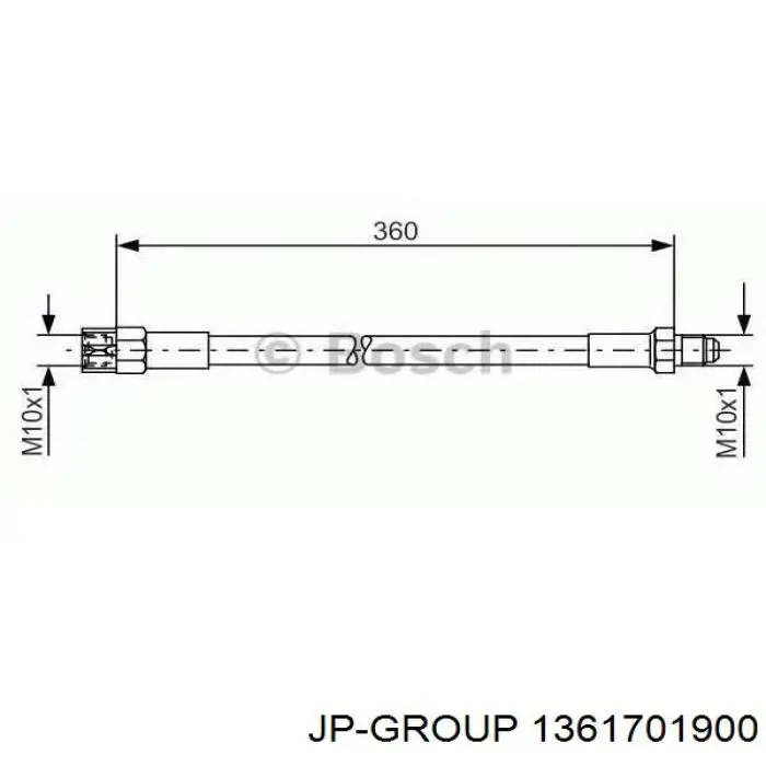 Задний тормозной шланг 1361701900 JP Group