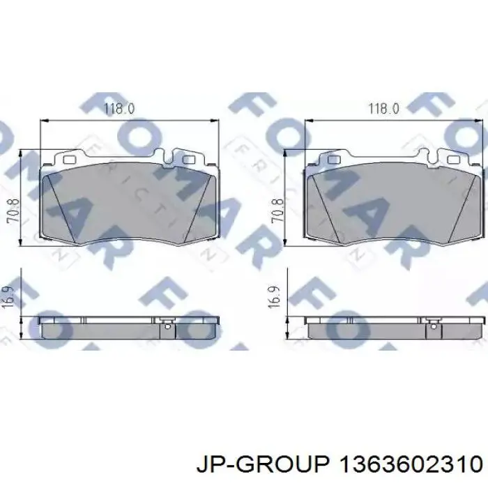 Купить 1363602310 JP Group Колодки тормозные