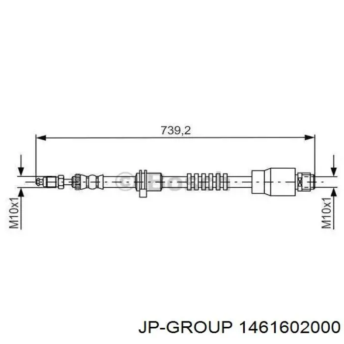 Шланг гальмівний передній 1461602000 JP Group