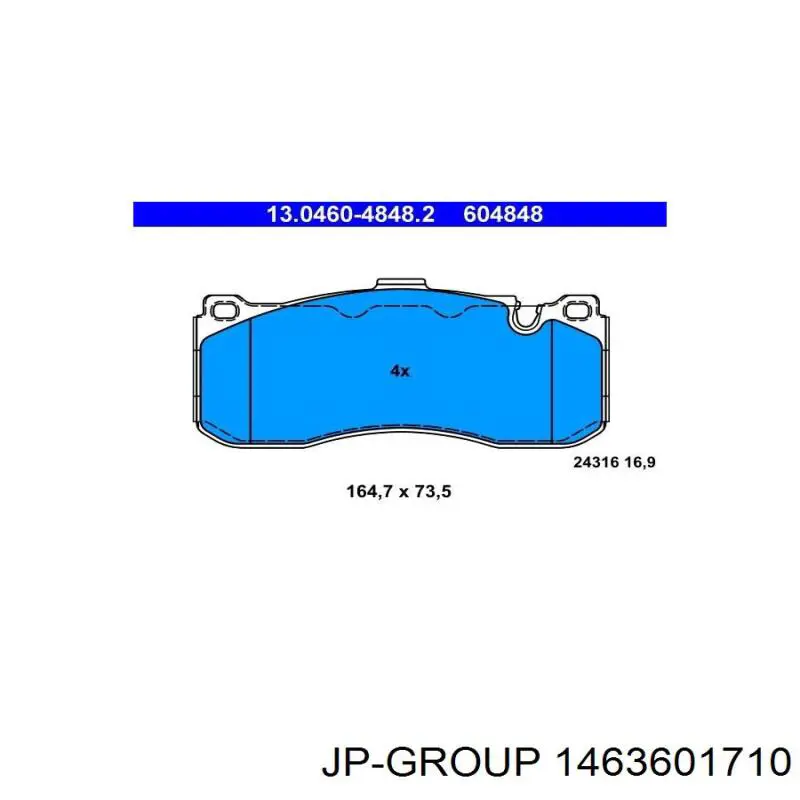 Купить 1463601710 JP Group Колодки тормозные