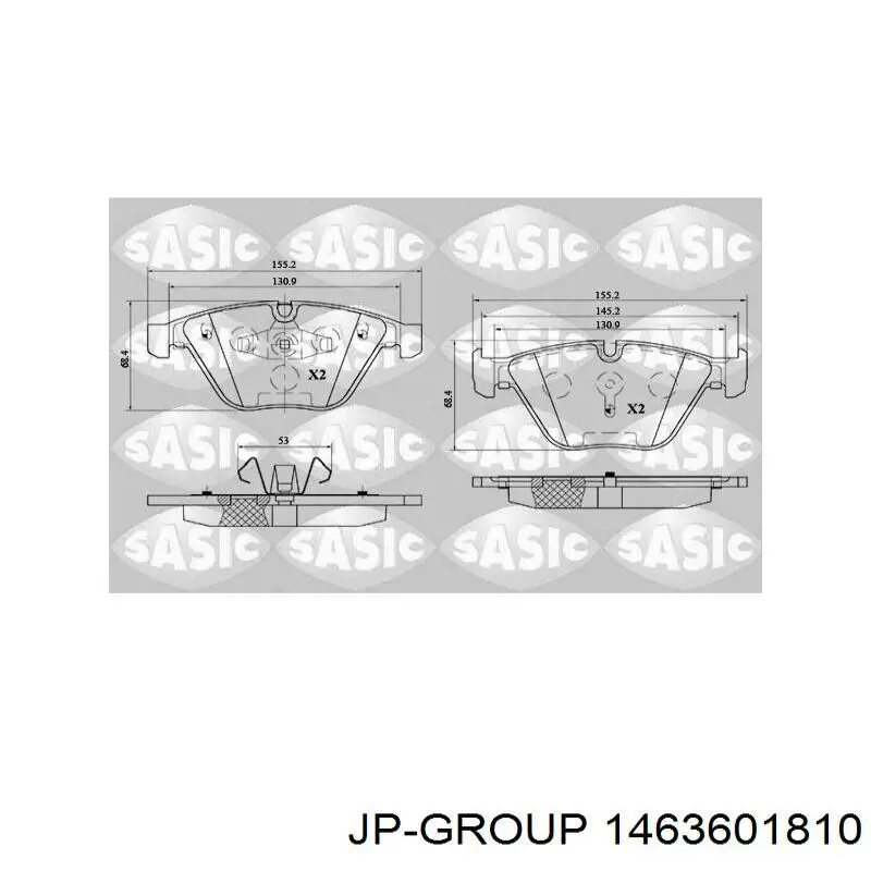 Колодки JP Group 1463601810 цена, от 22.52 USD