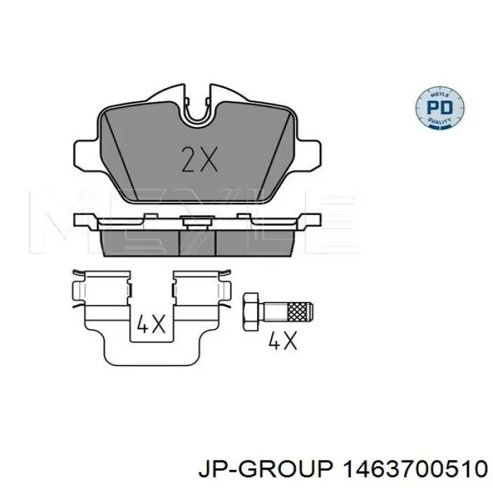 Колодки дисковые  JP Group 1463700510 цена, от 13.81 USD