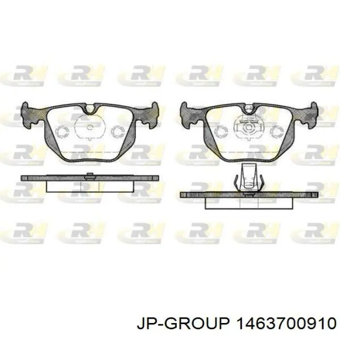 Колодки тормозные задние дисковые JP GROUP 1463700910