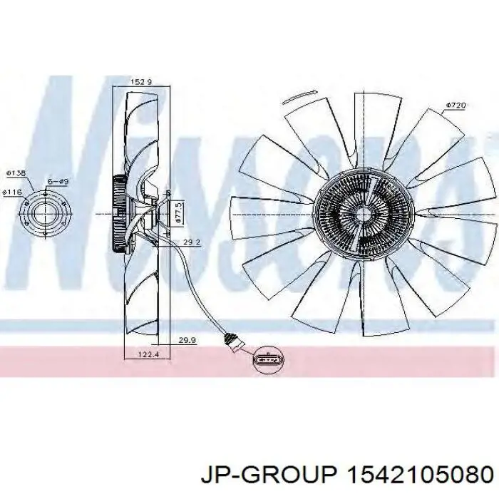 Амортизатор передний правый 1542105080 JP Group