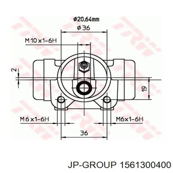 1561300400 JP Group Цилиндр тормозной колесный, задний