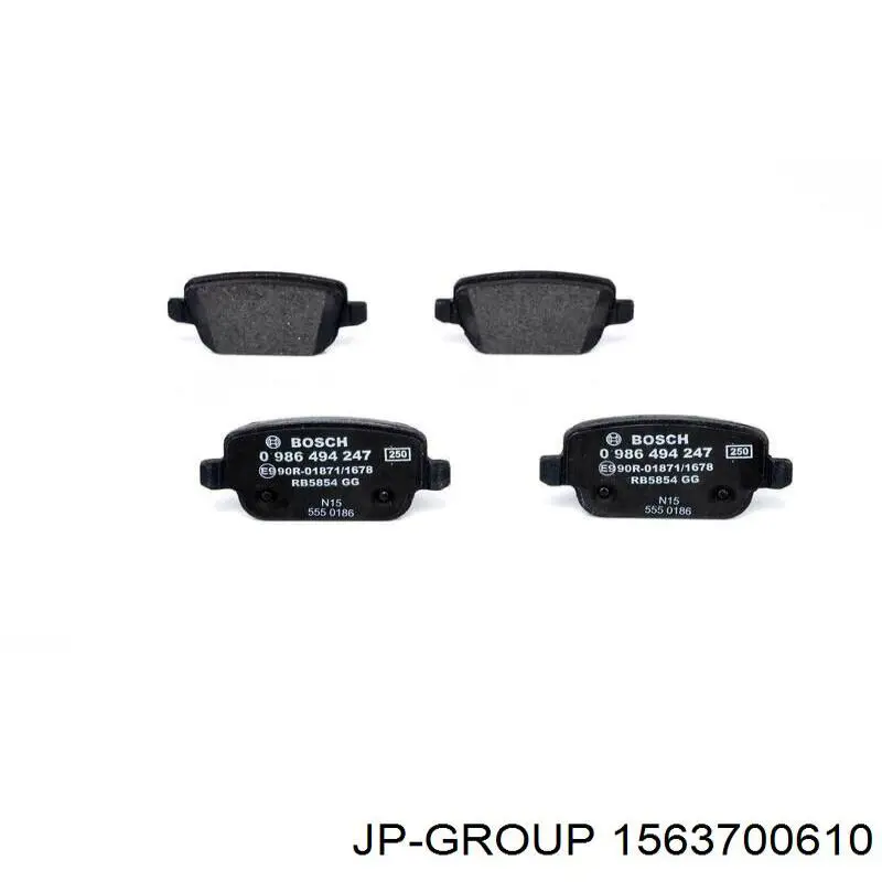 Купить 1563700610 JP Group Колодки тормозные задние, дисковые