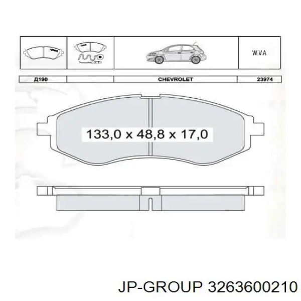 3263600210 JP Group Колодки передние