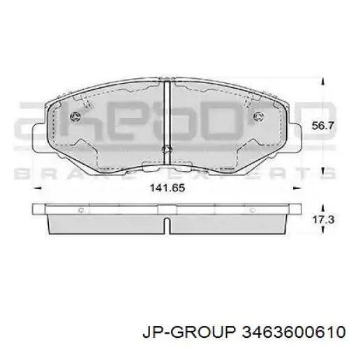 Купить 3463600610 JP Group Колодки тормозные