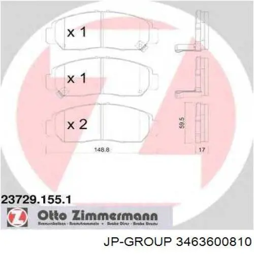 Тормозные колодки JP Group 3463600810