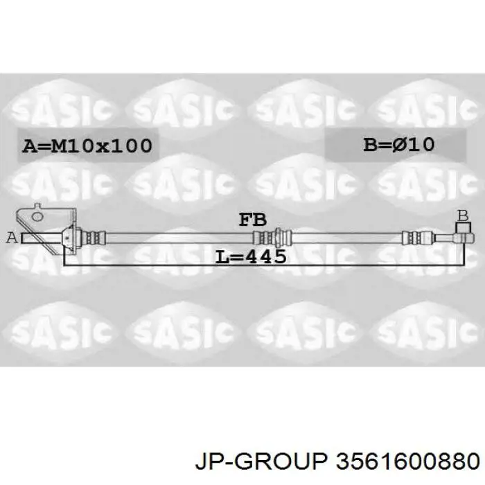 Тормозной шланг JP Group 3561600880 цена, от 9.24 USD