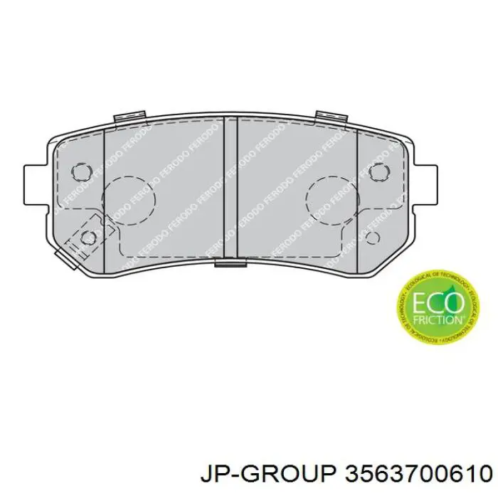 Sapatas do freio traseiras de disco 3563700610 JP Group