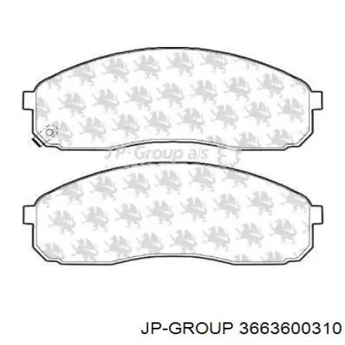 Передние тормозные колодки 3663600310 JP Group