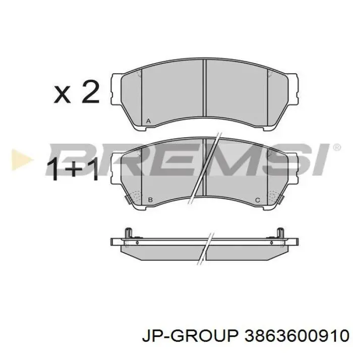 Тормозные колодки JP Group 3863600910