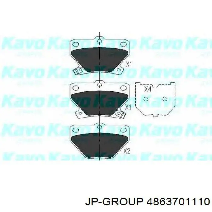 Задние тормозные колодки 4863701110 JP Group