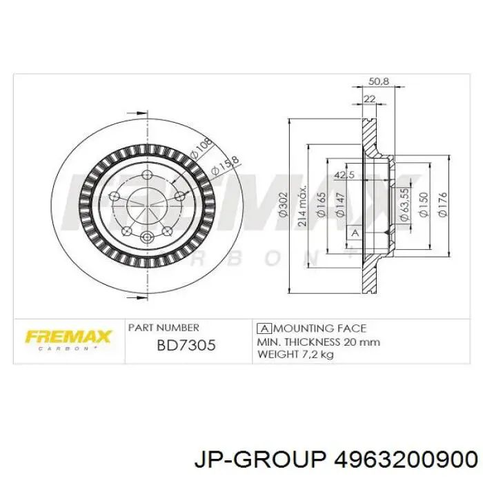 Тормозные диски 4963200900 JP Group