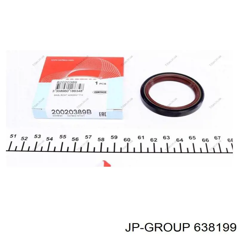 638199 JP Group Сальник коленвала двигателя, передний