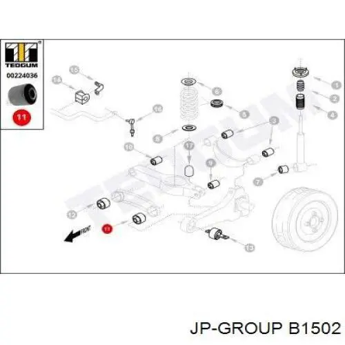 B1502 JP Group Диагональный рычаг