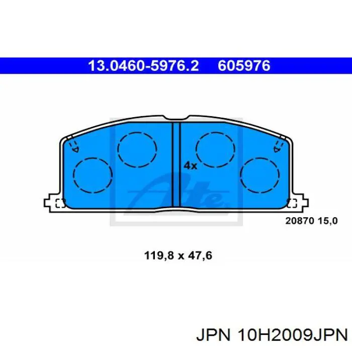 Колодки JPN 10H2009JPN цена, от 15.43 USD