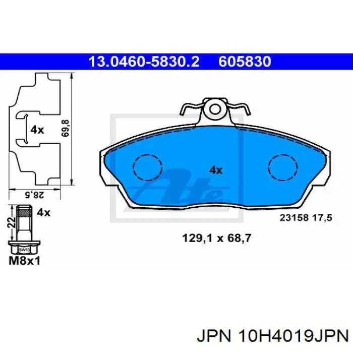 Купить 10H4019JPN JPN Колодки тормозные