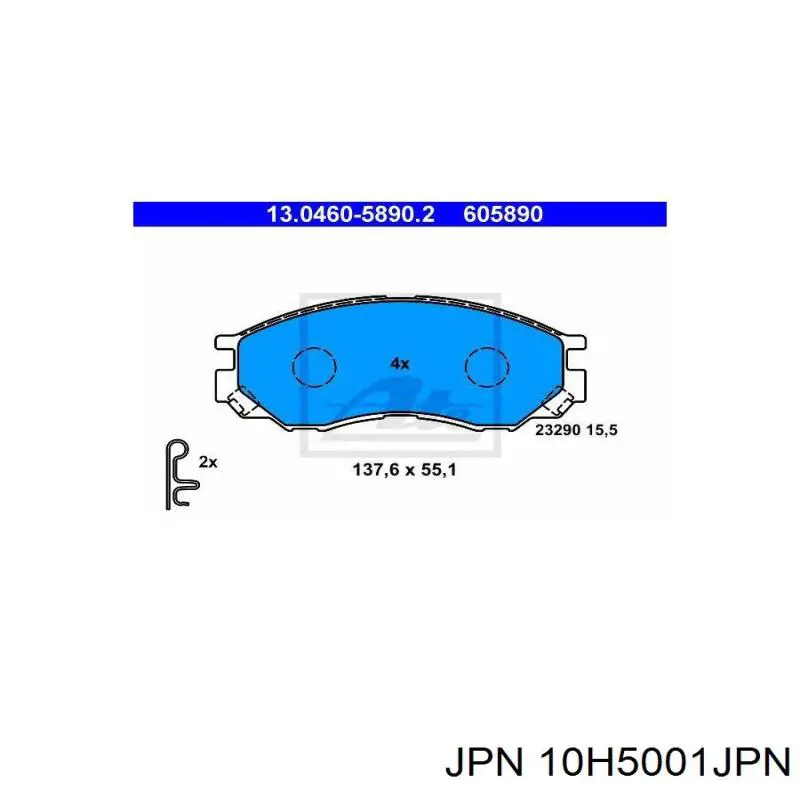 Передние тормозные колодки 10H5001JPN JPN