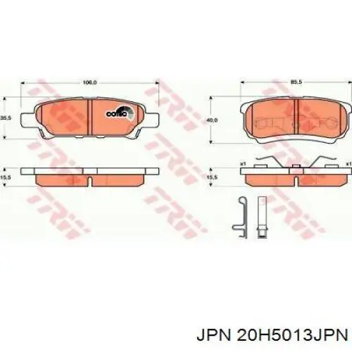 Колодки дисковые  JPN 20H5013JPN цена, от 21.54 USD