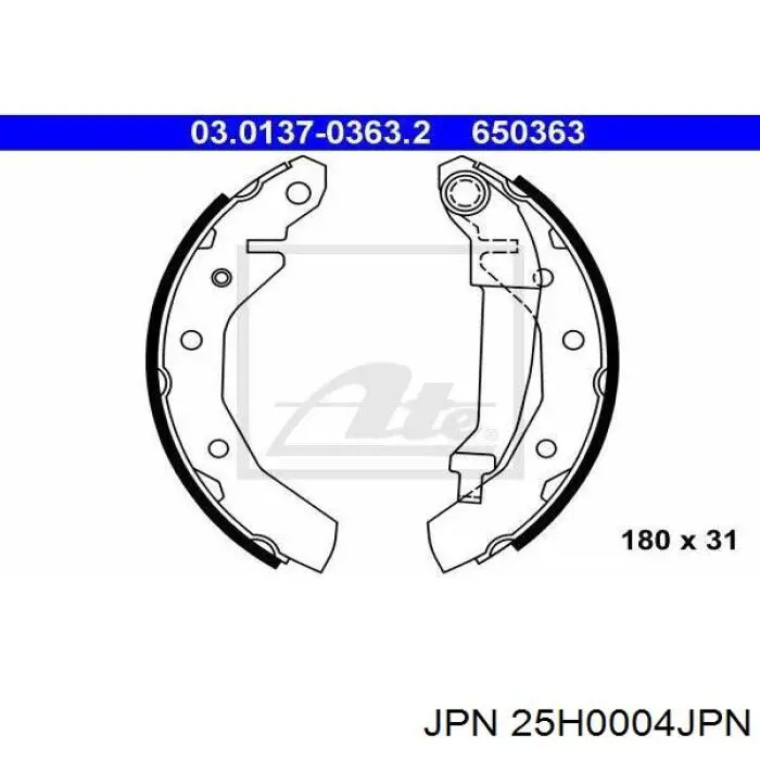 Колодки тормозные задние барабанные JPN 25H0004JPN