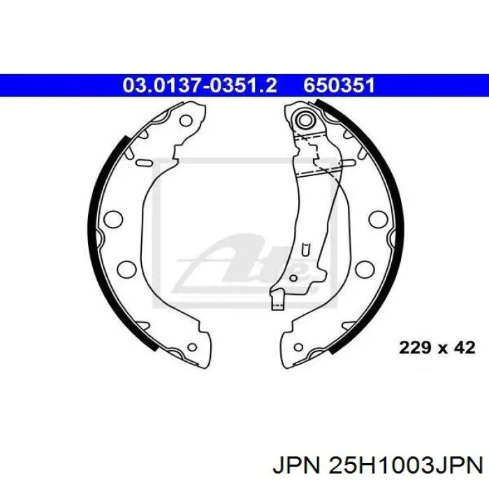 Колодки тормозные задние барабанные JPN 25H1003JPN