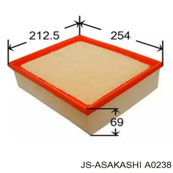 Воздушный фильтр A0238 JS Asakashi