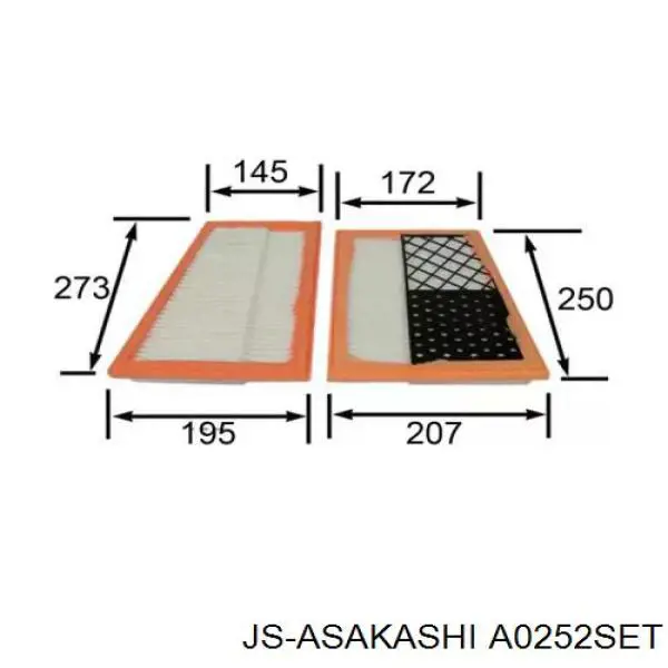 Фильтр воздушный JS ASAKASHI A0252SET