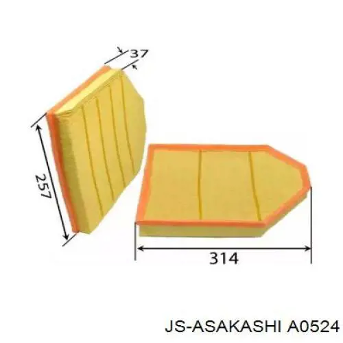 Воздушный фильтр A0524 JS Asakashi