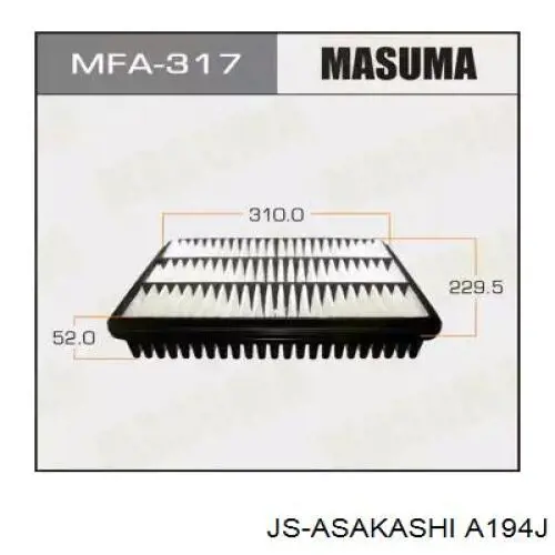 A194J JS Asakashi Воздушный фильтр двигателя