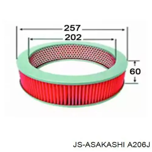 Воздушный фильтр A206J JS Asakashi