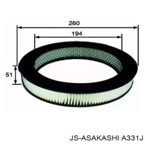 A331J JS Asakashi воздушный фильтр