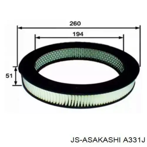 Воздушный фильтр A331J JS Asakashi