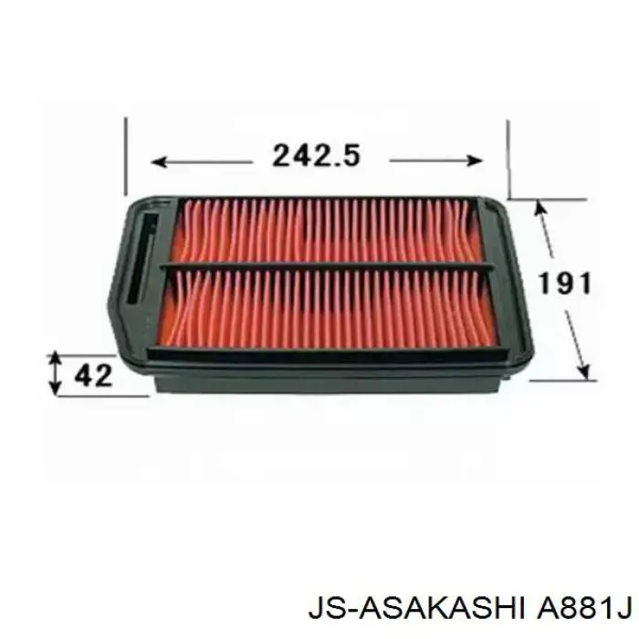 A881J JS Asakashi filtro de ar