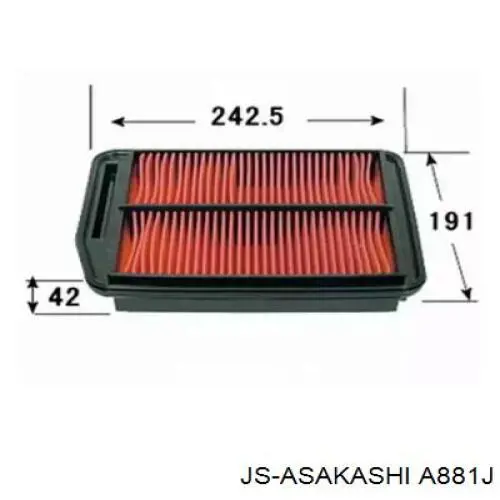 A881J JS Asakashi Воздушный фильтр двигателя
