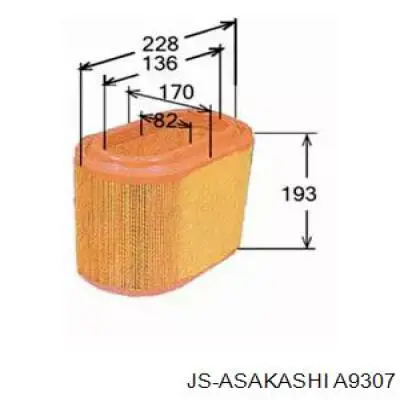 Воздушный фильтр A9307 JS Asakashi