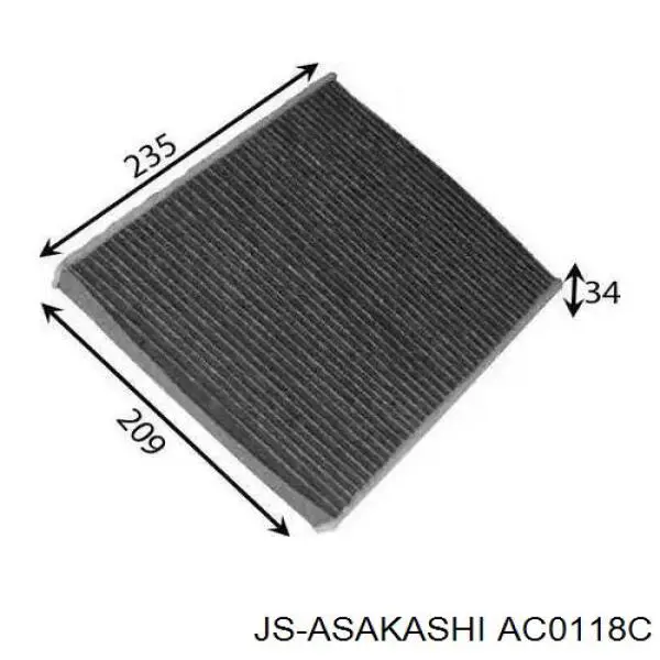 Фильтр воздушный отопителя JS Asakashi AC0118C цена, от 7.23 USD