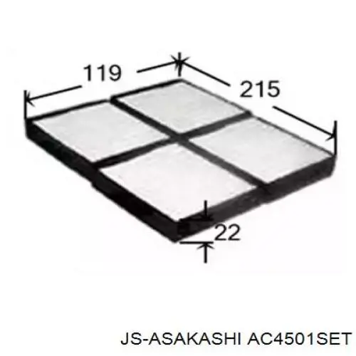 Фильтр салона AC4501SET JS Asakashi