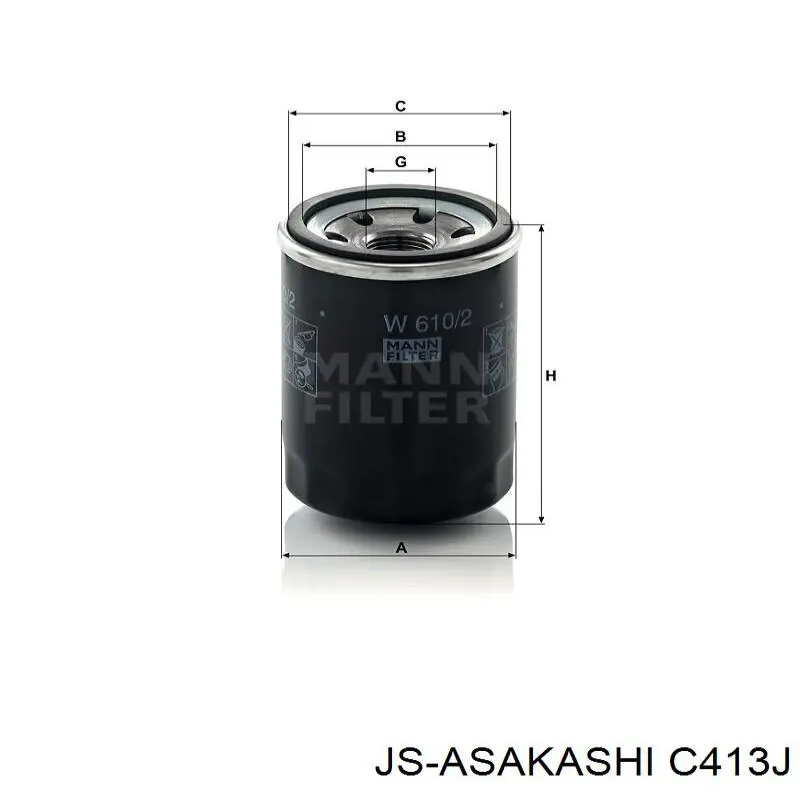 C413J JS Asakashi Масляный фильтр двигателя