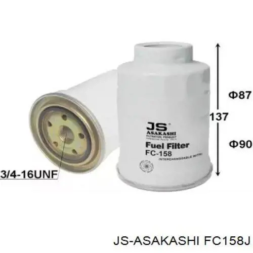 Фильтр тонкой очистки топлива JS Asakashi FC158J цена, от 9.70 USD