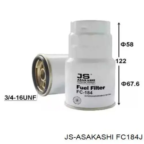Фильтр тонкой очистки топлива JS Asakashi FC184J цена, от 8.09 USD
