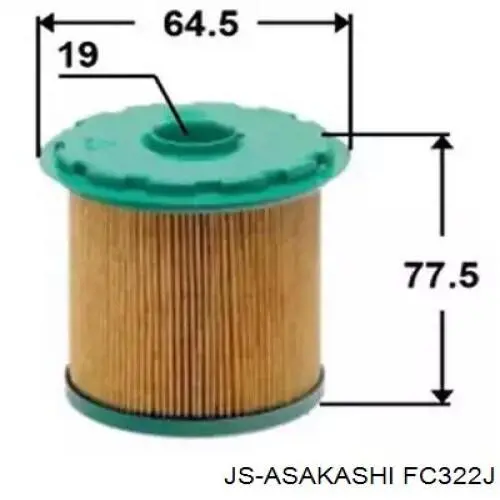 FC322J JS Asakashi filtro de combustível