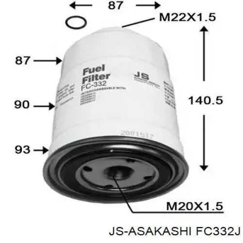 Топливный фильтр FC332J JS Asakashi