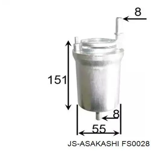 FS0028 JS Asakashi filtro de combustível