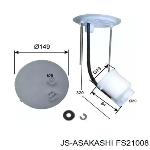 FS21008 JS Asakashi filtro de combustível