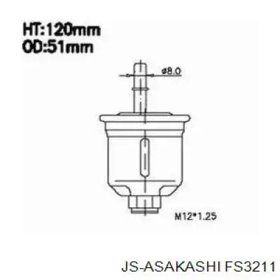 FS3211 JS Asakashi filtro de combustível